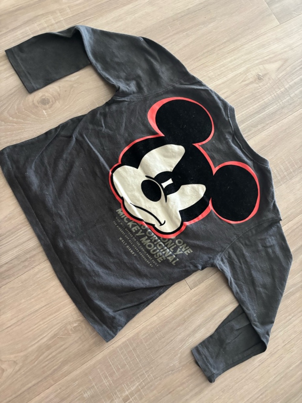 Zara Kids Gray Mickey Mouse Graphic Long-Sleeve Shirt 3/4t